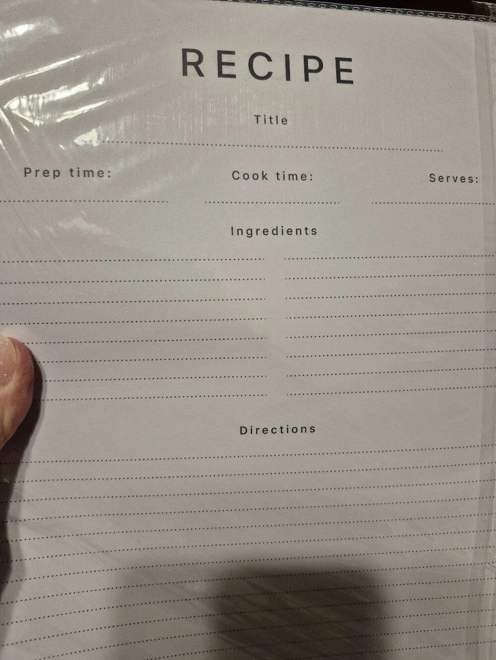 50 Full Page Recipe Sheets And 50 Protective Sheets For 3 Ring Binder. 11